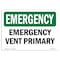 Signmission Safety Sign, OSHA EMERGENCY, 7" Height, Vent Primary, Landscape OS-EM-D-710-L-10360 - alternate 1